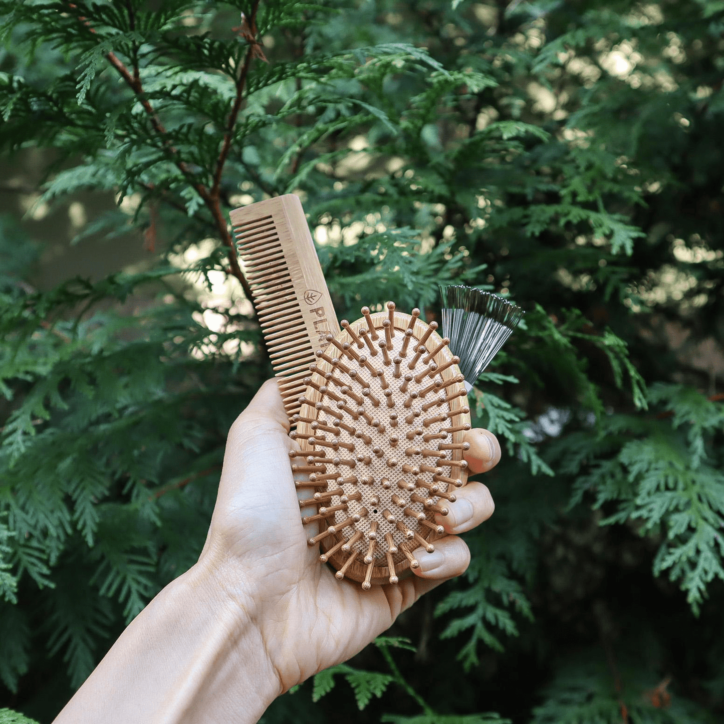 Bamboo Travel Hair Brush Set